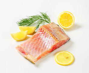 Raw carp fillet