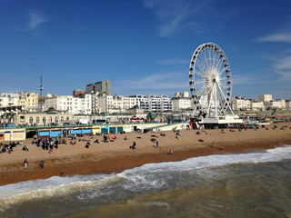 Brighton Pier on a sunny day, United Kingdom