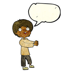 cartoon shocked boy with speech bubble
