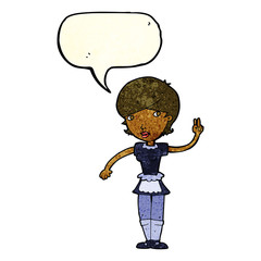 cartoon waitress taking order with speech bubble
