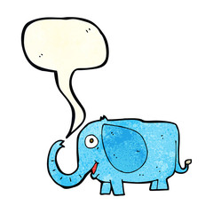 cartoon baby elephant with speech bubble