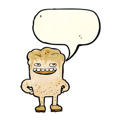 cartoon bad tooth with speech bubble