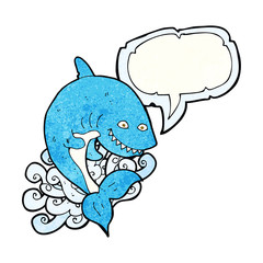 cartoon shark with speech bubble