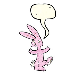 cartoon rabbit with speech bubble
