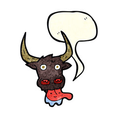 cartoon cow face with speech bubble