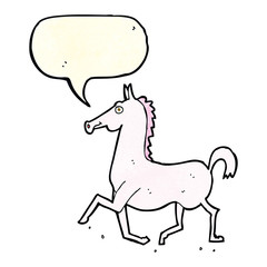 cartoon horse with speech bubble