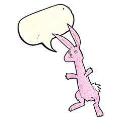 cartoon rabbit with speech bubble