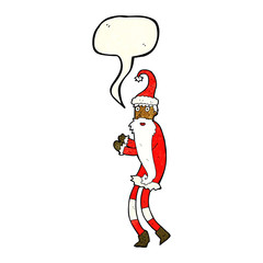 cartoon santa claus with speech bubble