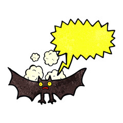cartoon bat with speech bubble