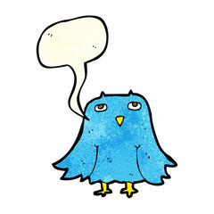 cartoon owl with speech bubble