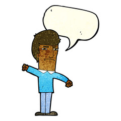 cartoon angry man with speech bubble