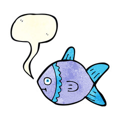 cartoon fish with speech bubble