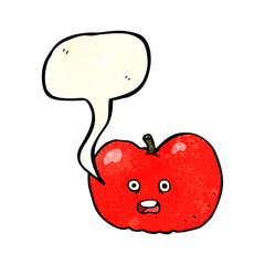 cartoon apple with speech bubble