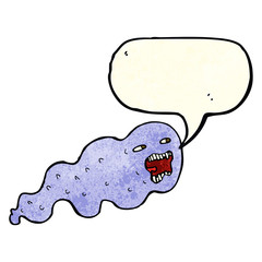 cartoon ghost with speech bubble