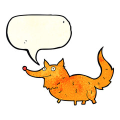 cartoon little dog with speech bubble