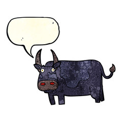 cartoon bull with speech bubble