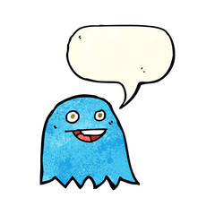 cartoon ghost with speech bubble