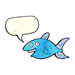 cartoon fish with speech bubble