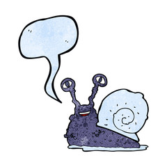 cartoon snail with speech bubble