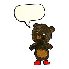 cartoon cute little bear with speech bubble