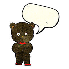 cartoon cute little bear with speech bubble
