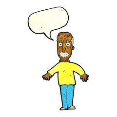 cartoon annoyed old man with speech bubble