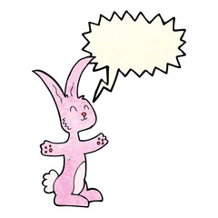 cartoon rabbit with speech bubble