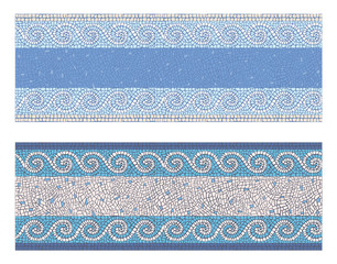 Vector illustration seamless mosaic border in antique style