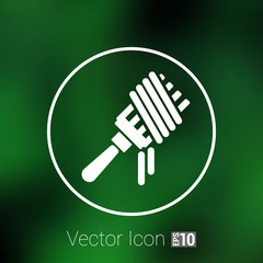 Vector logo fork with pasta hot symbol