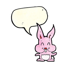 cartoon rabbit with speech bubble