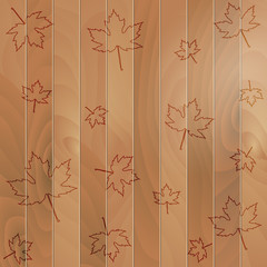 Autumnal Maple Leaf on a wooden background