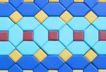 Hexagon and squares brick cement flooring