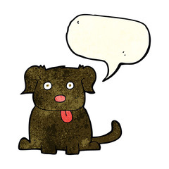 cartoon dog with speech bubble