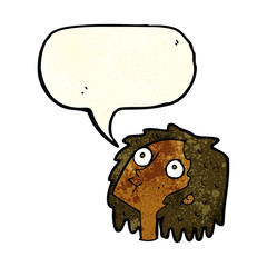 cartoon staring woman with speech bubble