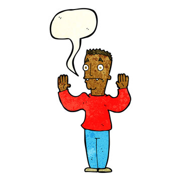 recommend clip art: cartoon man surrendering with speech bubble