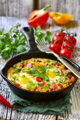 Shakshuka - traditional dish of israeli cuisine.