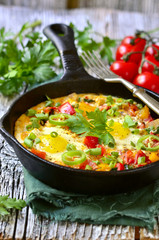 Shakshuka - traditional dish of israeli cuisine.
