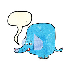 cartoon funny elephant with speech bubble