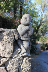 Fototapeta na wymiar sculpture gnome in Bellapais Northern Cyprus