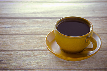 coffee cup on wooden table