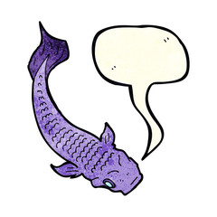 cartoon fish with speech bubble