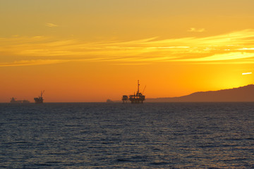 Oil Rig off-shore on California coast