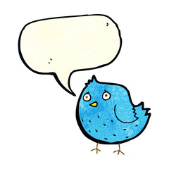 cartoon bird with speech bubble