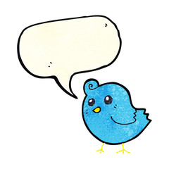 cartoon bird with speech bubble