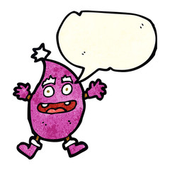cartoon funny creature with speech bubble