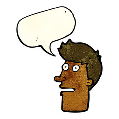 cartoon shocked male face with speech bubble