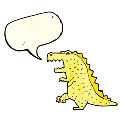 cartoon dinosaur with speech bubble