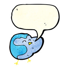 cartoon bird with speech bubble