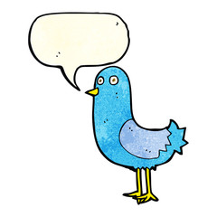 cartoon bird with speech bubble
