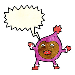 cartoon funny creature with speech bubble